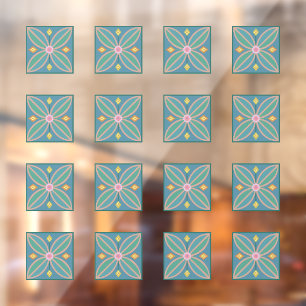 Autocollant Pour Fenêtre motif Abstrait en carrelage floral