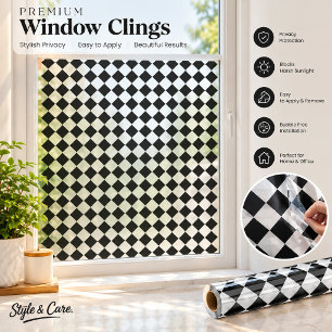Autocollant Pour Fenêtre Motif chevron noir et blanc uni