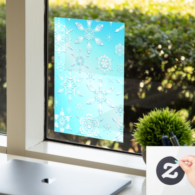 Autocollant Pour Fenêtre Motif Crystal Snowflakes (Bureau)