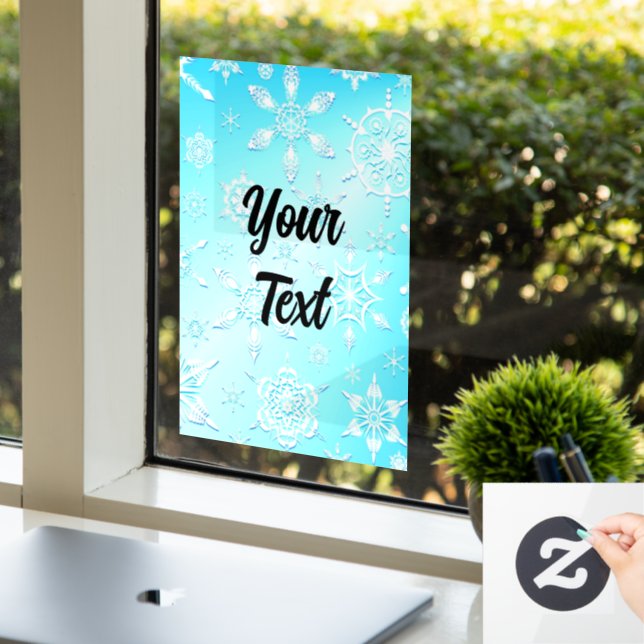 Autocollant Pour Fenêtre Motif Crystal Snowflakes (Bureau)