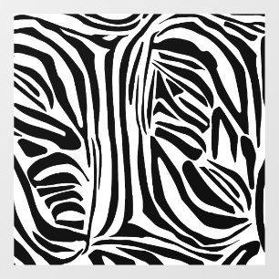 Autocollant Pour Fenêtre Motif Imprimé Zèbre Noir et Blanc Gras
