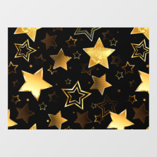 Autocollant Pour Fenêtre Motif sans couture avec étoiles d'or