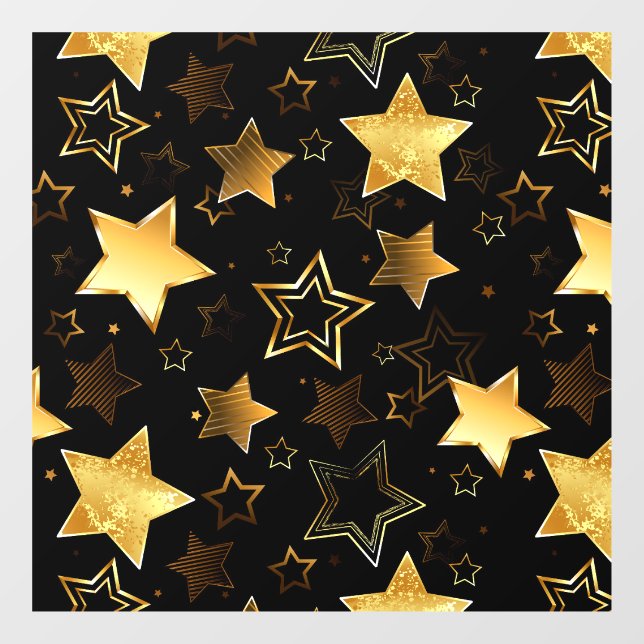 Autocollant Pour Fenêtre Motif sans couture avec étoiles d'or (Feuille)