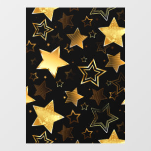 Autocollant Pour Fenêtre Motif sans couture avec étoiles d'or