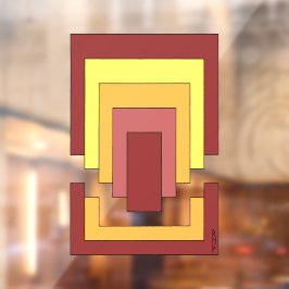 Autocollant Pour Fenêtre Multicolor Abstrait rectangle (style les années 70