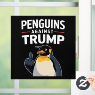 Autocollant Pour Fenêtre Nageoires de pingouin levées résistent aux pingoui