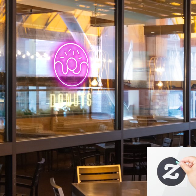 Autocollant Pour Fenêtre Neon Boutique De Donut (Fenêtre du restaurant)