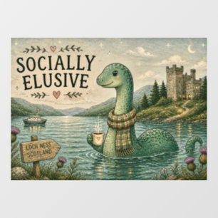 Autocollant Pour Fenêtre Nessie Cryptide Confortable Socialement Insaisissa
