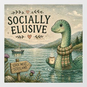Autocollant Pour Fenêtre Nessie insaisissable socialement Cryptide cosy Loc