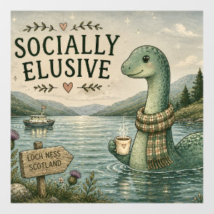 Autocollant Pour Fenêtre Nessie insaisissable socialement Cryptide cosy Loc