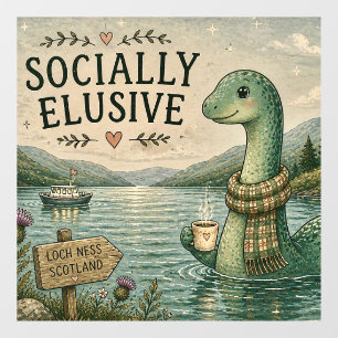 Autocollant Pour Fenêtre Nessie insaisissable socialement Cryptide cosy Loc