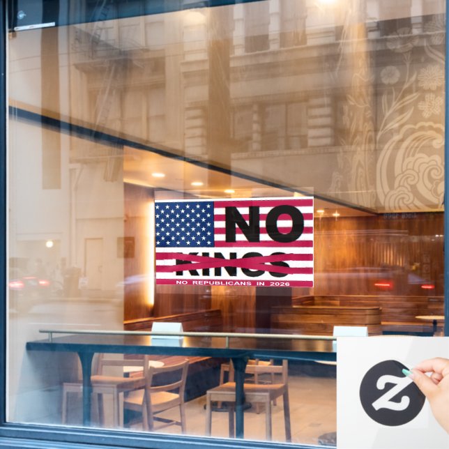Autocollant Pour Fenêtre "NO kings"  (Fenêtre de café)