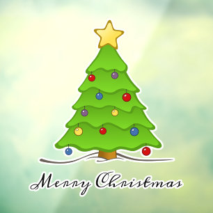 Autocollant Pour Fenêtre Noël Arbre Joyeux Noël   Fêtes