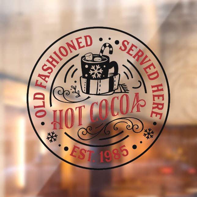 Autocollant Pour Fenêtre Noël Coca chaud vieux mode (Feuille 2)