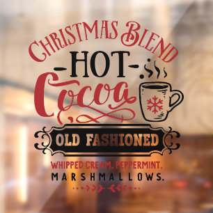Autocollant Pour Fenêtre Noël Coca chaud vieux mode