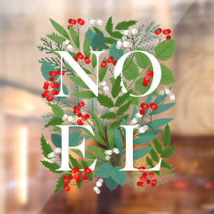 Autocollant Pour Fenêtre NOEL Green Berries Holiday