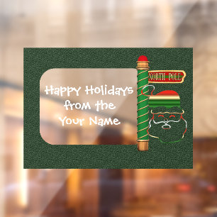 Autocollant Pour Fenêtre Noël Père Noël Face Holiday Personnalisé