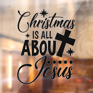 Autocollant Pour Fenêtre Noël religieux Jésus mot art