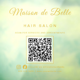 Autocollant Pour Fenêtre Nom de l'entreprise Code QR de signature de luxe e
