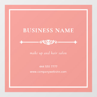 Autocollant Pour Fenêtre Nom de salon élégant rose pour petite entreprise C