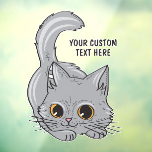 Autocollant Pour Fenêtre Nom personnalisé Cute Kitten