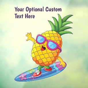 Autocollant Pour Fenêtre Nom personnalisé Surfing Pineapple