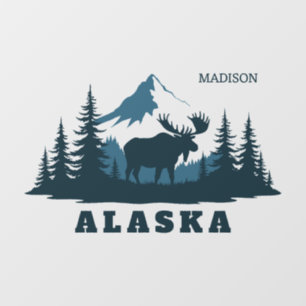 Autocollant Pour Fenêtre Nom personnalisé & Texte ALASKA