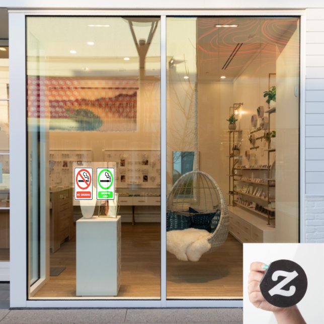Autocollant Pour Fenêtre Non-fumeurs et espace fumeurs (Vitrine du magasin)