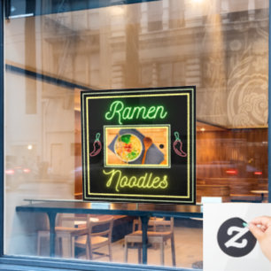 Autocollant Pour Fenêtre Noodle Restaurant Noodle Bowl Photo Avant