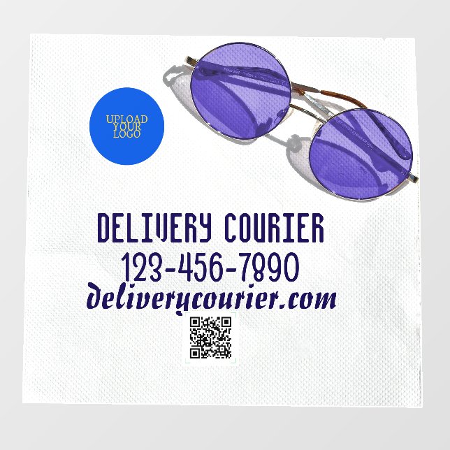Autocollant Pour Fenêtre Note de logo personnalisée sur une serviette (Feuille)