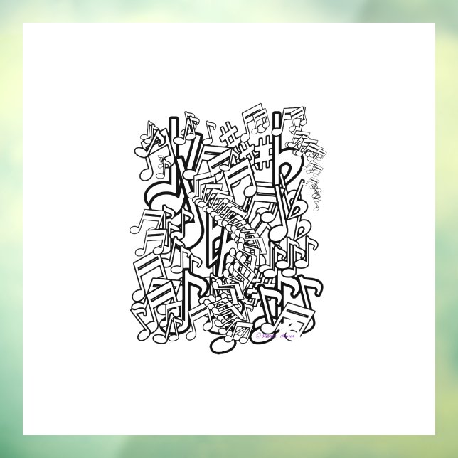 Autocollant Pour Fenêtre Notes de musique (Feuille 3)