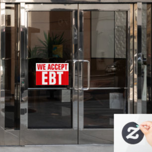 Autocollant Pour Fenêtre NOUS ACCEPTONS EBT Enseigne commerciale rouge