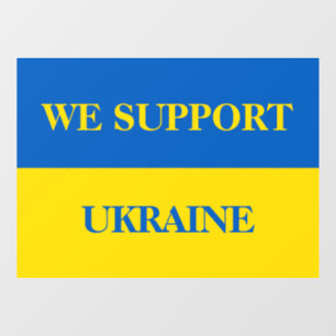 Autocollant Pour Fenêtre Nous soutenons l'Ukraine. Drapeau ukrainien. Autoc