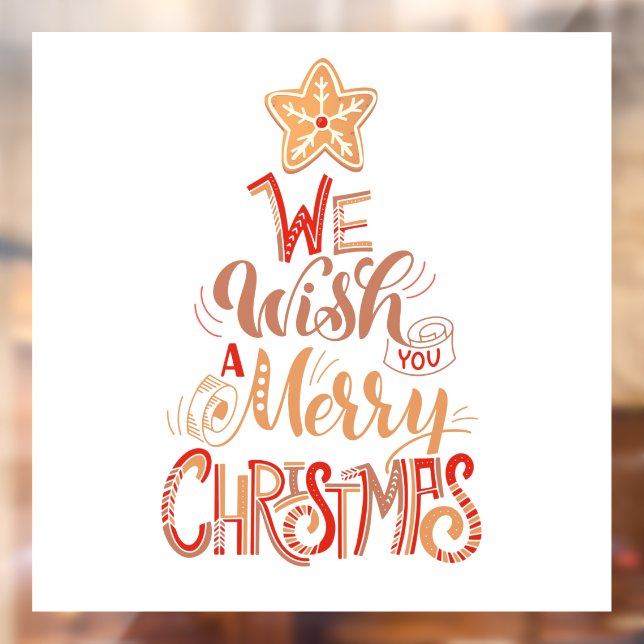 Autocollant Pour Fenêtre Nous vous souhaitons un joyeux Noël (Feuille 2)