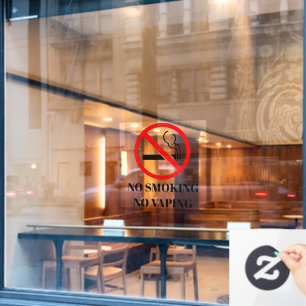 Autocollant Pour Fenêtre NOUVEAUTÉ ! 🚭 Pas De Fumeurs Vaping Cling - 24x24