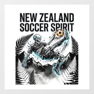 Autocollant Pour Fenêtre Nouvelle-Zélande Esprit de Football Squelette Bute