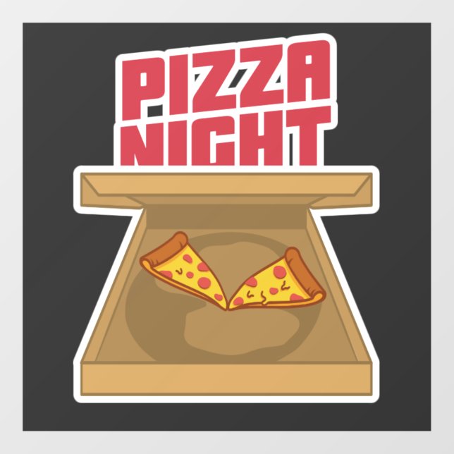 Autocollant Pour Fenêtre Nuit de pizza (Feuille)