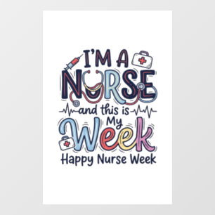 Autocollant Pour Fenêtre Nurse Week Vintage Typography Conception de T-Shir