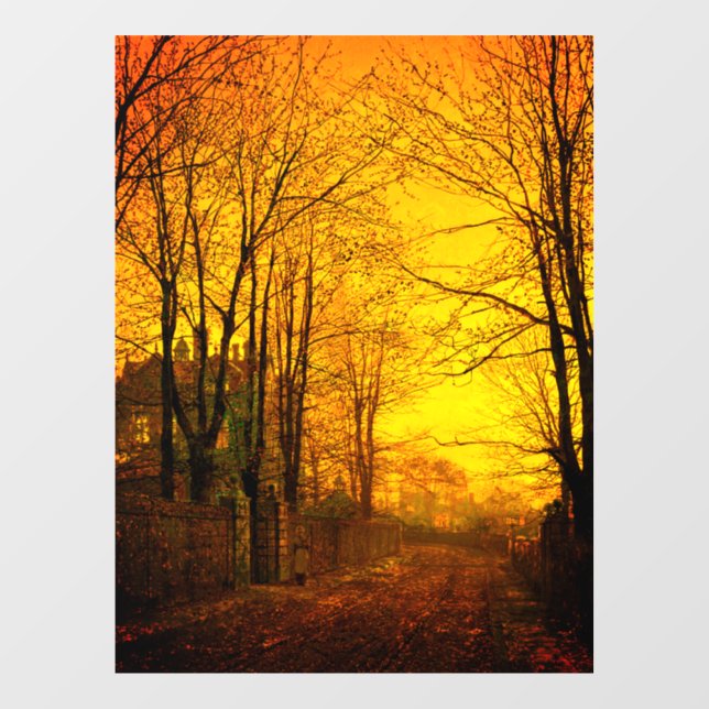 Autocollant Pour Fenêtre Octobre Afterglow John Atkinson Grimshaw (Feuille)