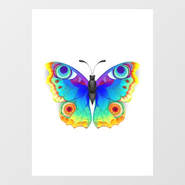 Autocollant Pour Fenêtre Oeil de paon arc-en-ciel (Feuille)