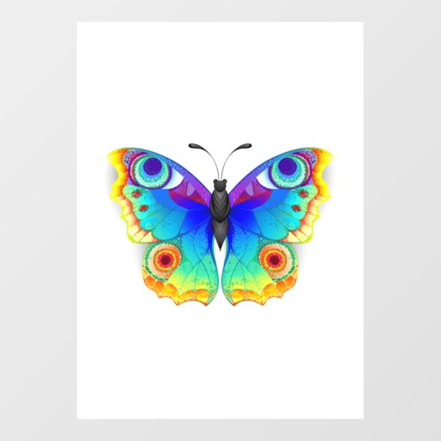 Autocollant Pour Fenêtre Oeil de paon arc-en-ciel (Feuille)