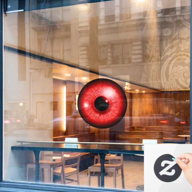 Autocollant Pour Fenêtre OEil rouge (Fenêtre de café)