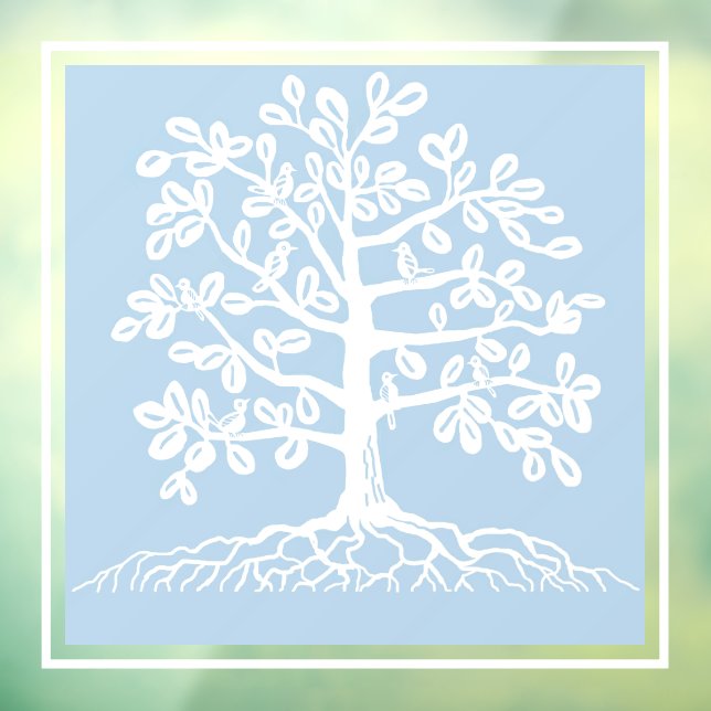 Autocollant Pour Fenêtre Oiseaux dans un Arbre clouer la fenêtre (Feuille 3)