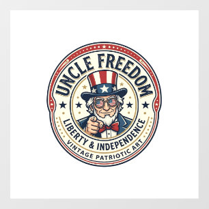 Autocollant Pour Fenêtre Oncle Freedom Patriotique Oncle Sam Personnage Fon