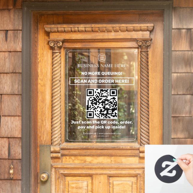 Autocollant Pour Fenêtre Opaque | Code QR Menu Commander Fenêtre Transparen (Porte d'accueil)