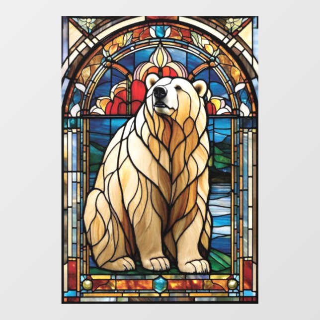 Autocollant Pour Fenêtre Ours en verre tendu (Feuille)