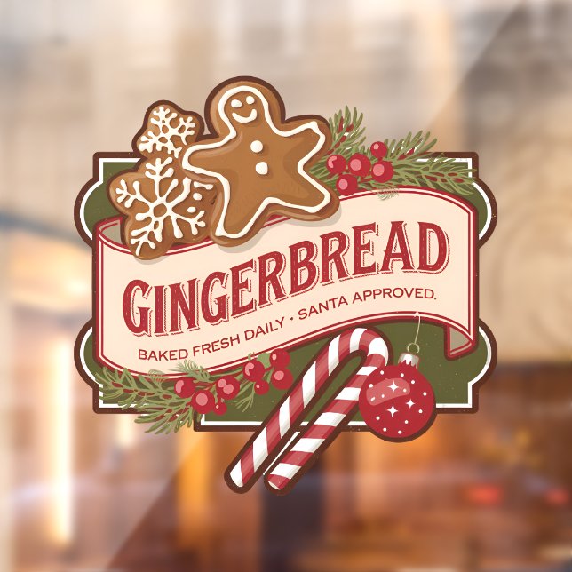Autocollant Pour Fenêtre Pain d'épices cuit tous les jours (Feuille 2)