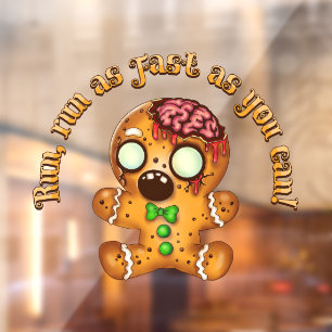 Autocollant Pour Fenêtre Pain d'épices de Noël Homme Zombie