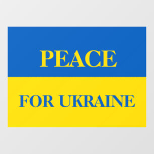 Autocollant Pour Fenêtre Paix pour l'Ukraine. Drapeau ukrainien.