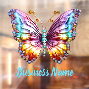 Autocollant Pour Fenêtre papillon aux pierres